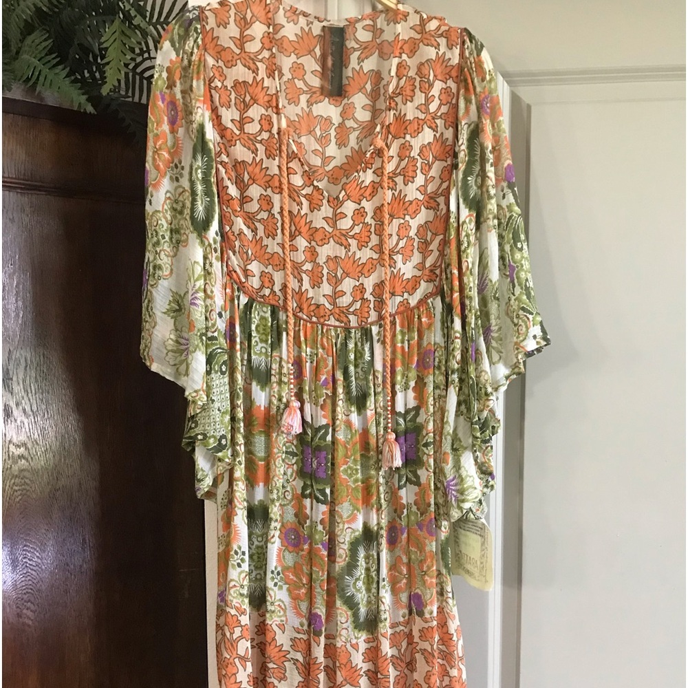 NEW Aratta dress, size small, orange, green, purple